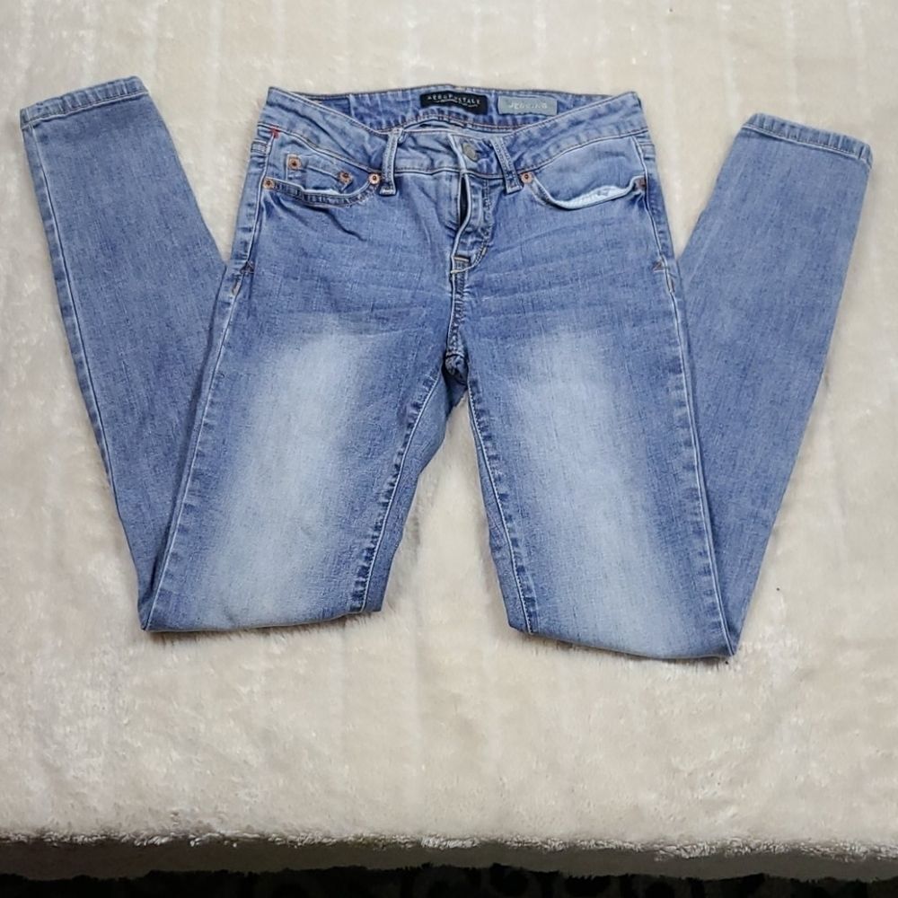 Aeropostale Jegging Jeans Light Wash Skinny Ankle Stretch Denim Size 2 Y2K Chic - Picture 8 of 8